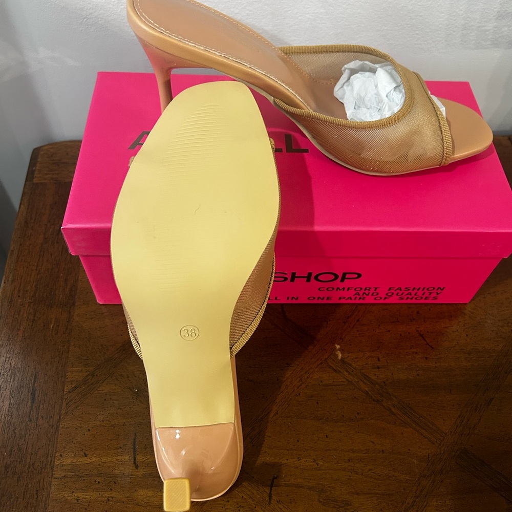 🛍️ ATBELL Neutral Mesh High Heels Nude Mules – Size 8 - Picture 4 of 7
